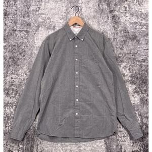Apolis Global Citizen Shirt Large Mens Gray Oxford Long Sleeve Button Up